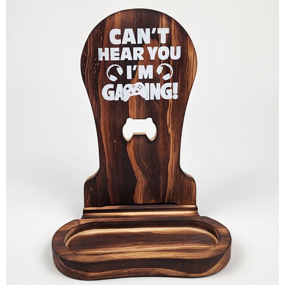 Wooden Gamer Headset Stand Desk Organizer Gaming Room Decor